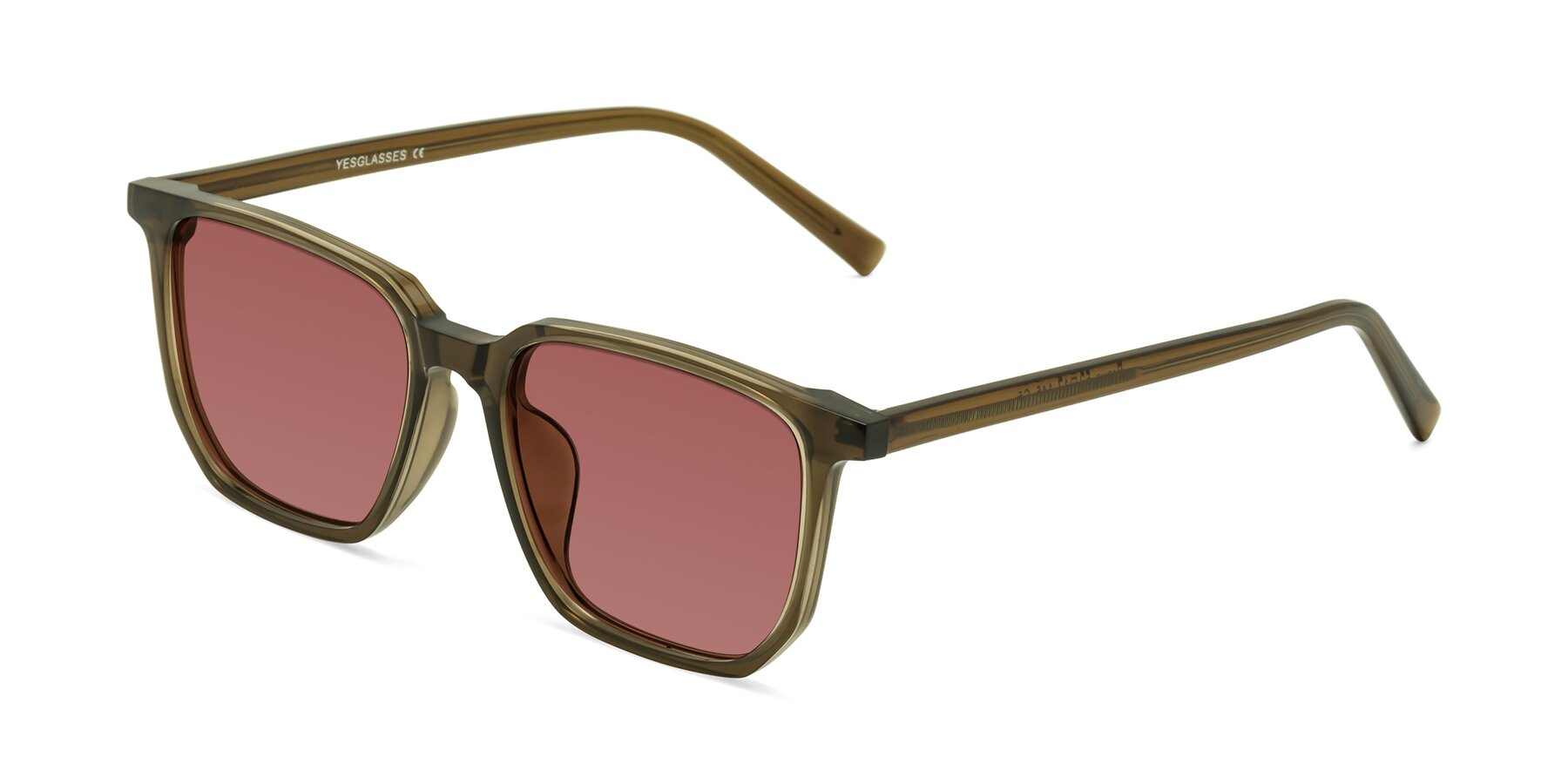 Angle of Brave in Coffee with Garnet Tinted Lenses