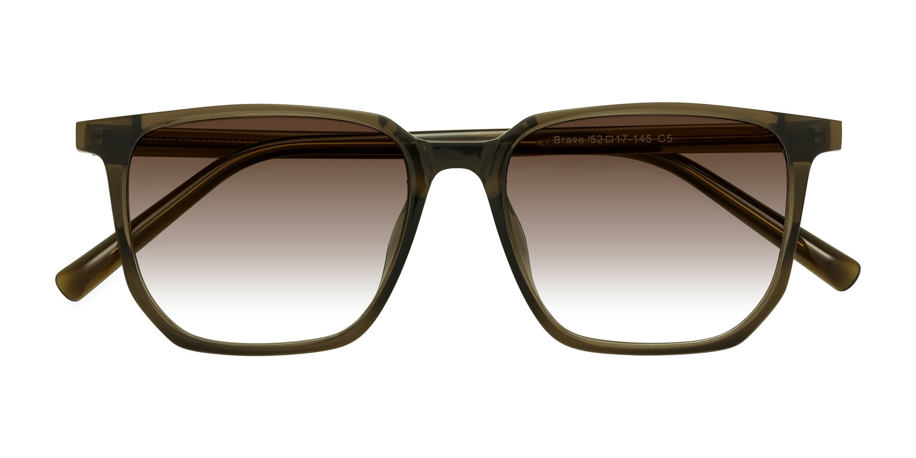 Folded Front of Brave in Coffee with Brown Gradient Lenses