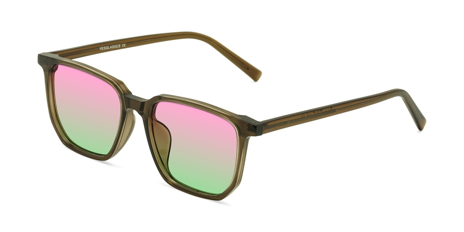 Angle of Brave in Coffee with Pink / Green Gradient Lenses