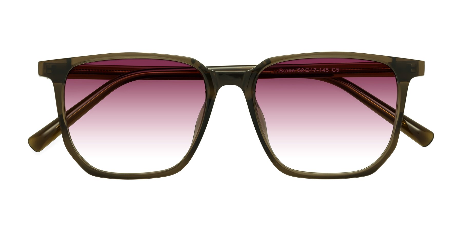 Folded Front of Brave in Coffee with Wine Gradient Lenses