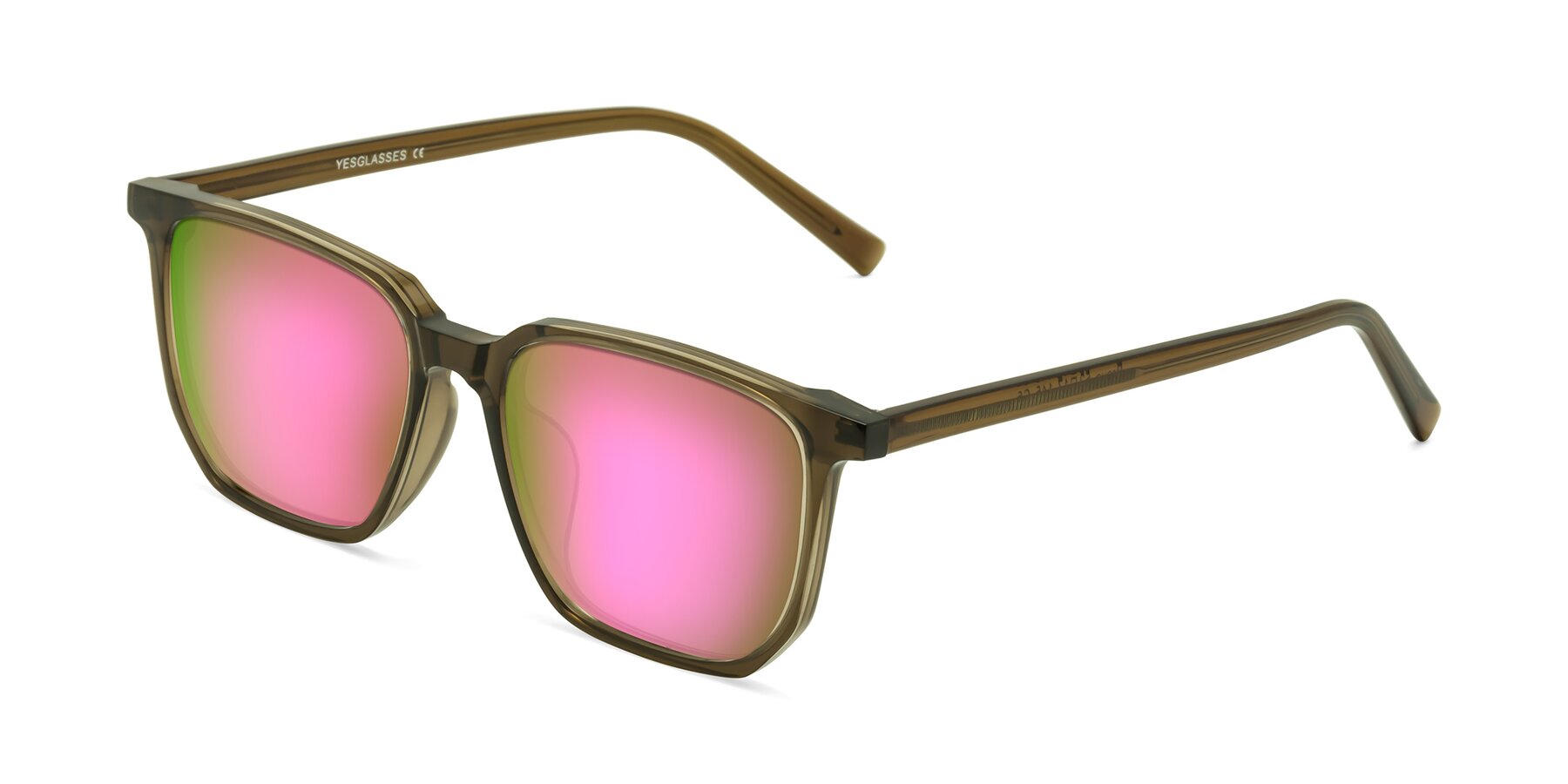 Angle of Brave in Coffee with Pink Mirrored Lenses