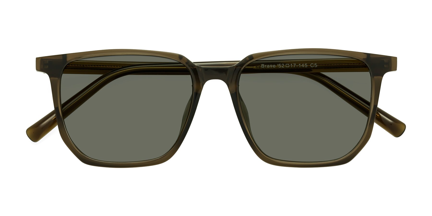 Folded Front of Brave in Coffee with Gray Polarized Lenses