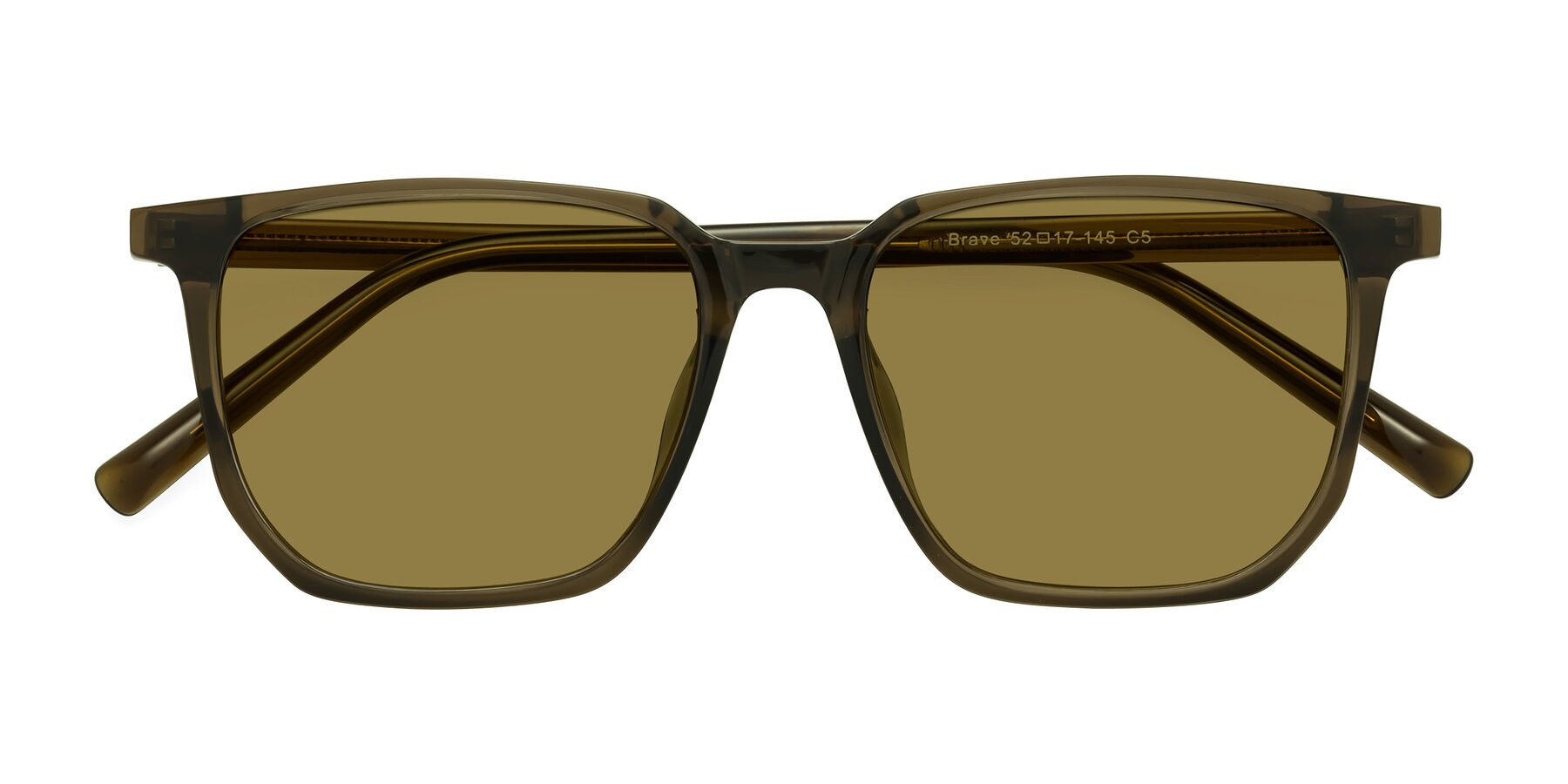 Folded Front of Brave in Coffee with Brown Polarized Lenses