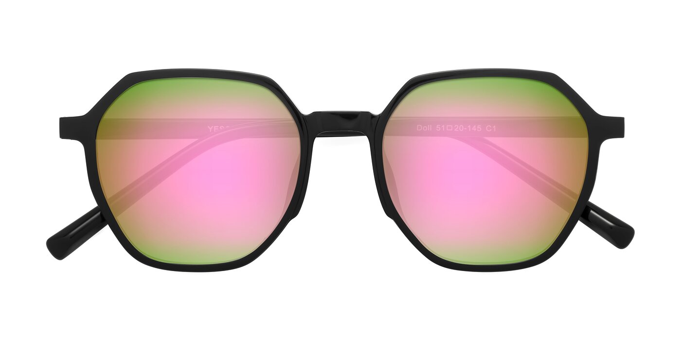 Doll - Black Flash Mirrored Sunglasses