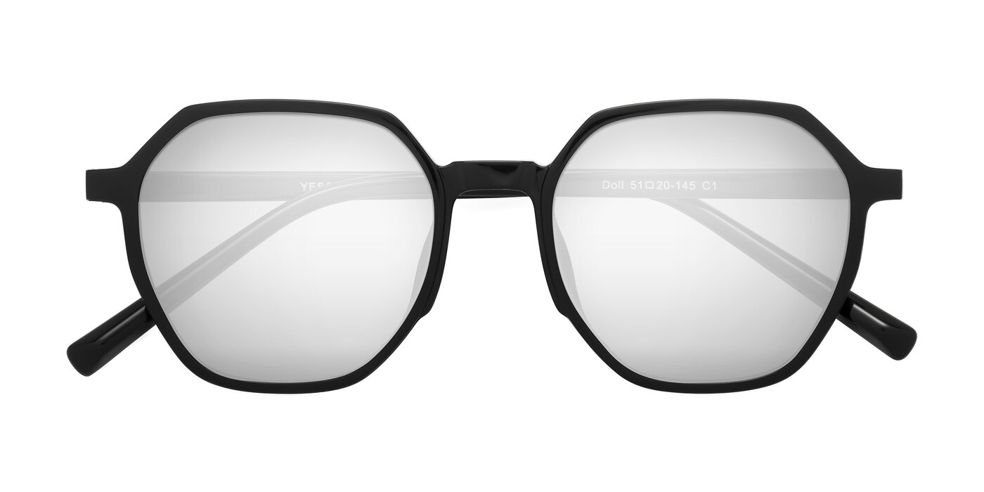 Doll - Black Flash Mirrored Sunglasses