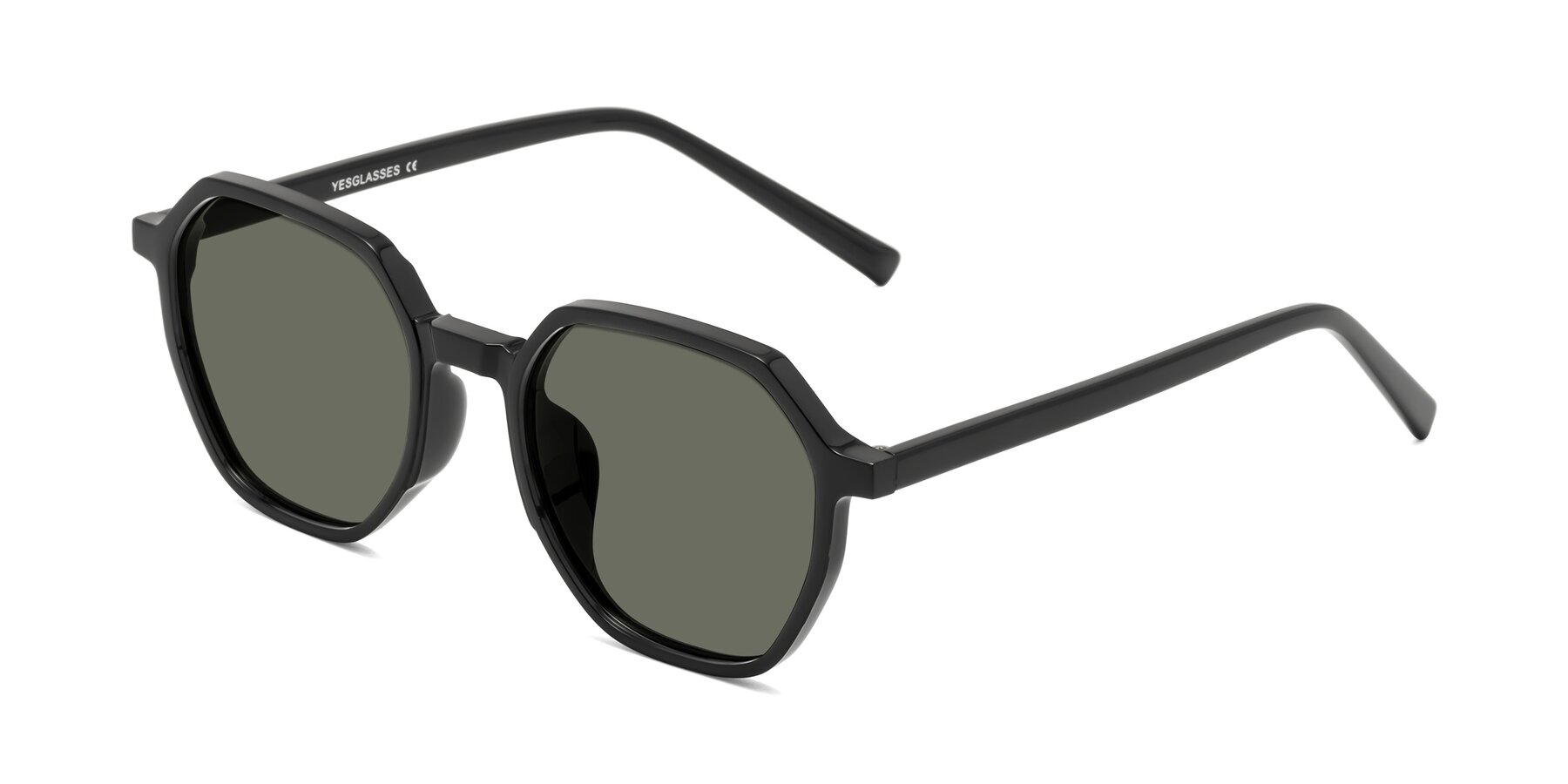 Angle of Doll in Black with Gray Polarized Lenses