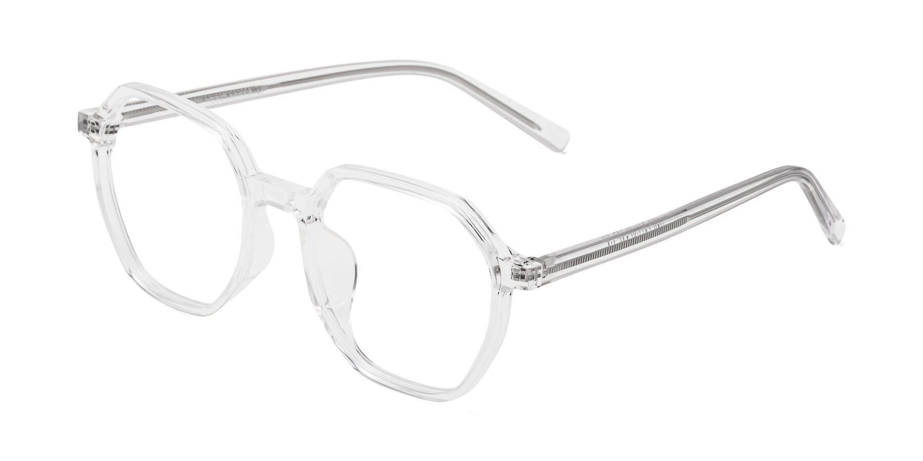 Angle of Doll in Clear with Clear Reading Eyeglass Lenses