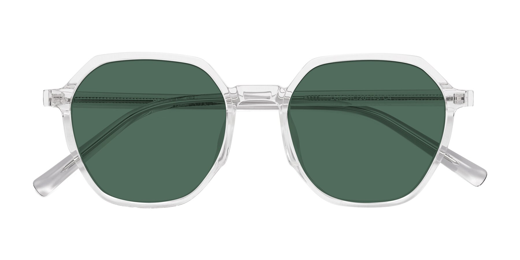 Folded Front of Doll in Clear with Green Polarized Lenses