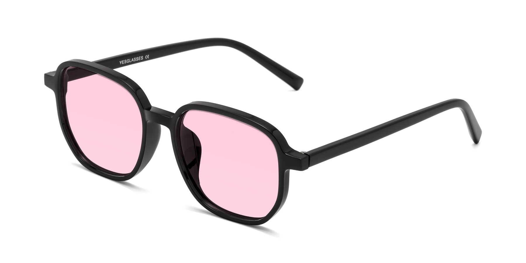 Angle of Cute in Black with Light Pink Tinted Lenses