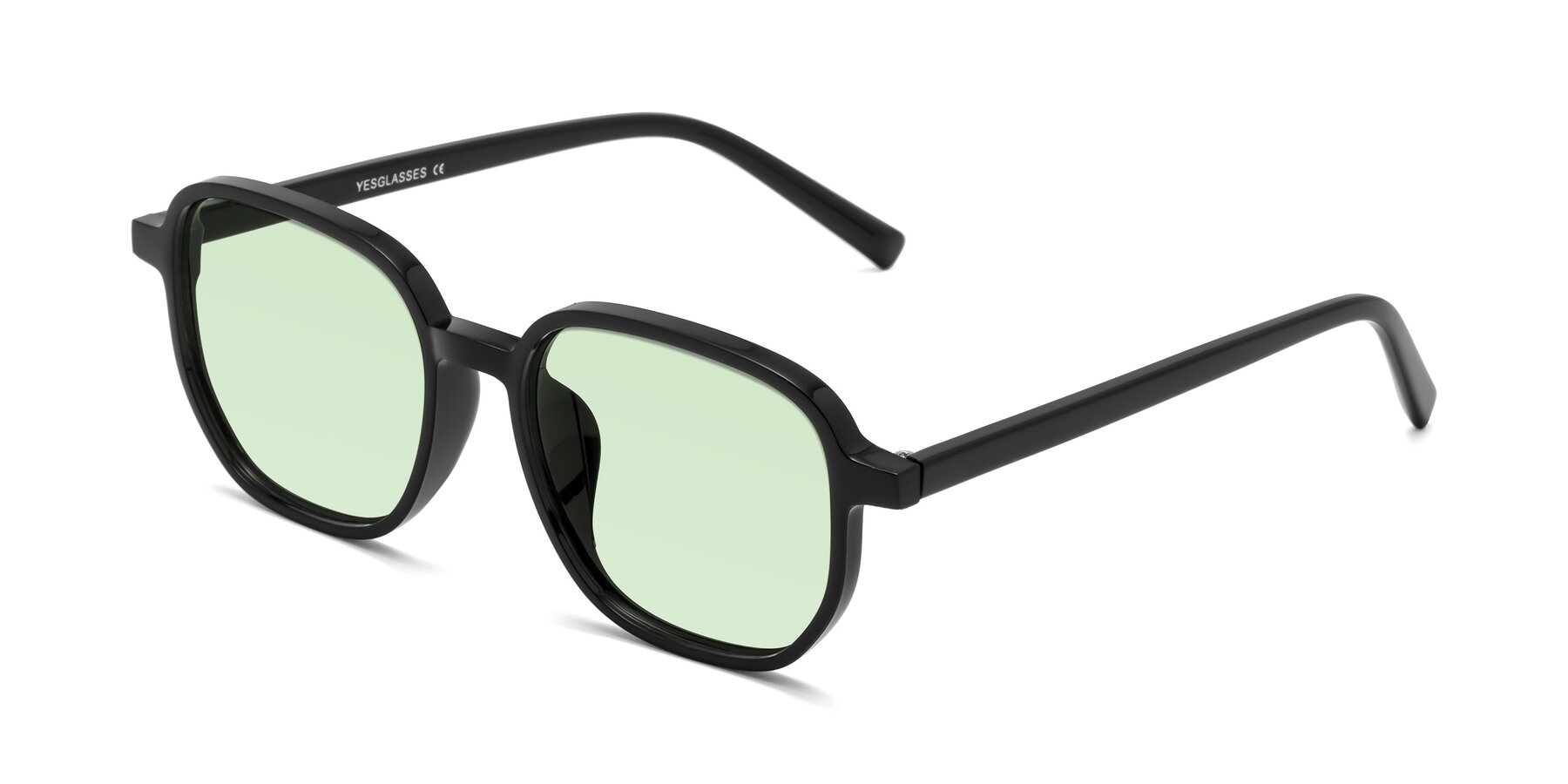 Angle of Cute in Black with Light Green Tinted Lenses