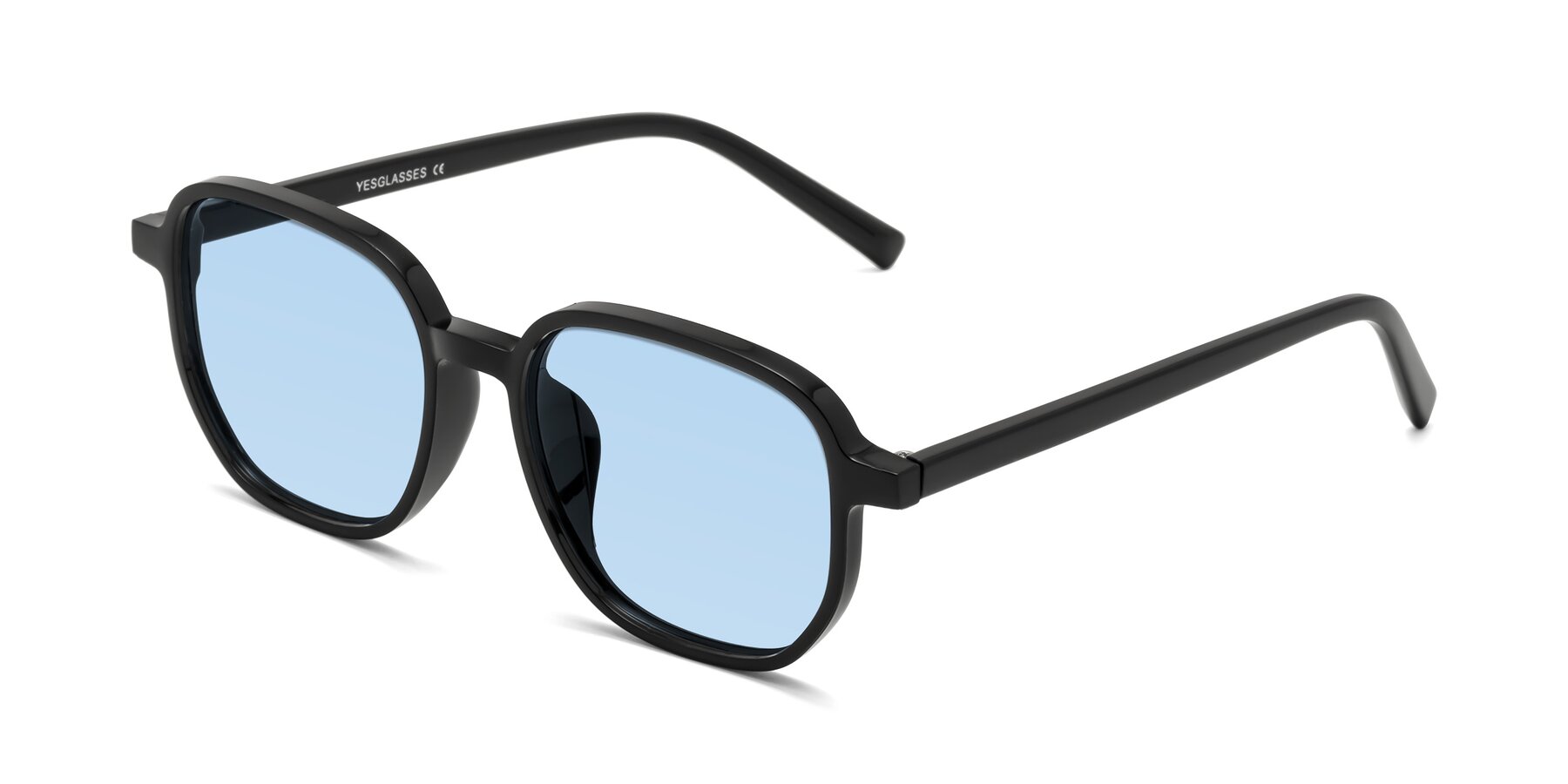 Angle of Cute in Black with Light Blue Tinted Lenses