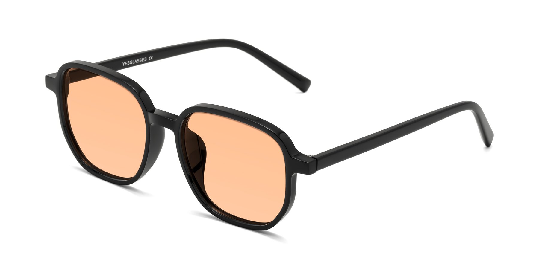 Angle of Cute in Black with Light Orange Tinted Lenses