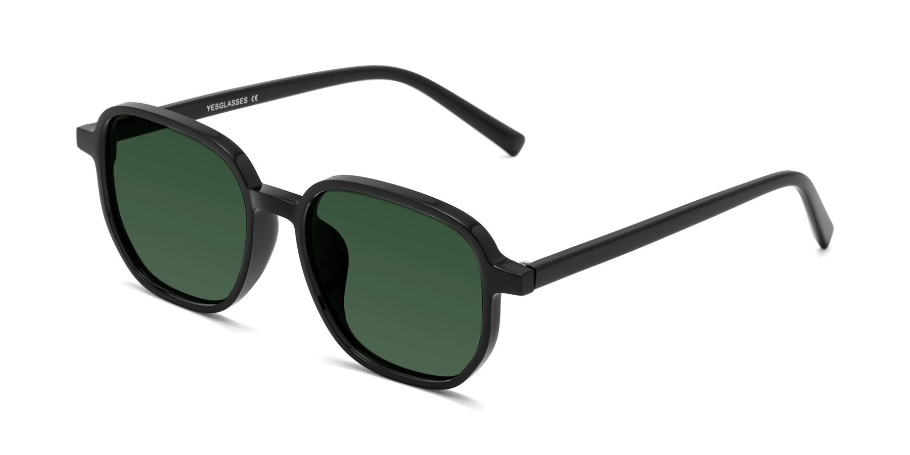 Angle of Cute in Black with Green Tinted Lenses