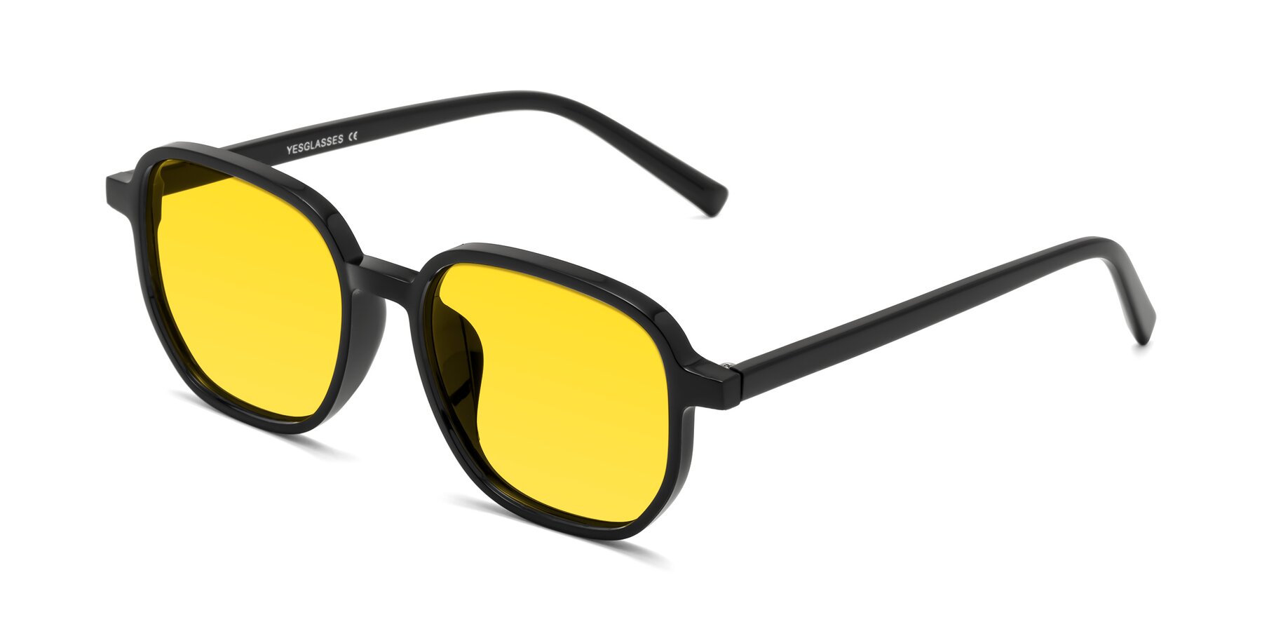 Angle of Cute in Black with Yellow Tinted Lenses