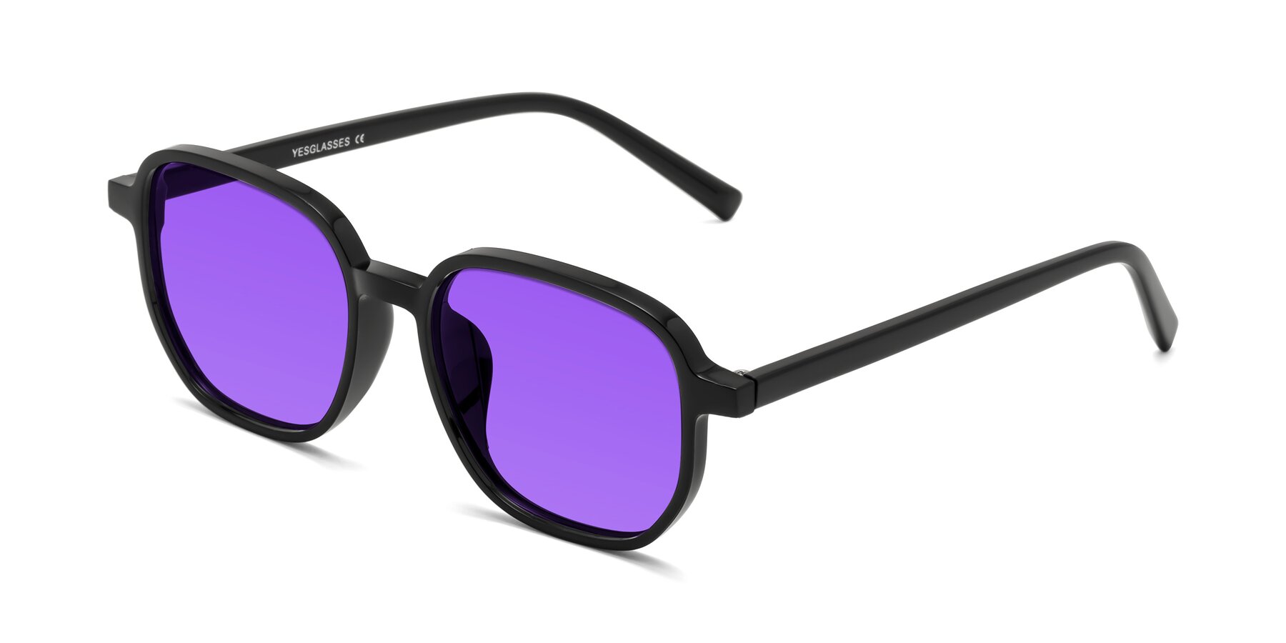 Angle of Cute in Black with Purple Tinted Lenses