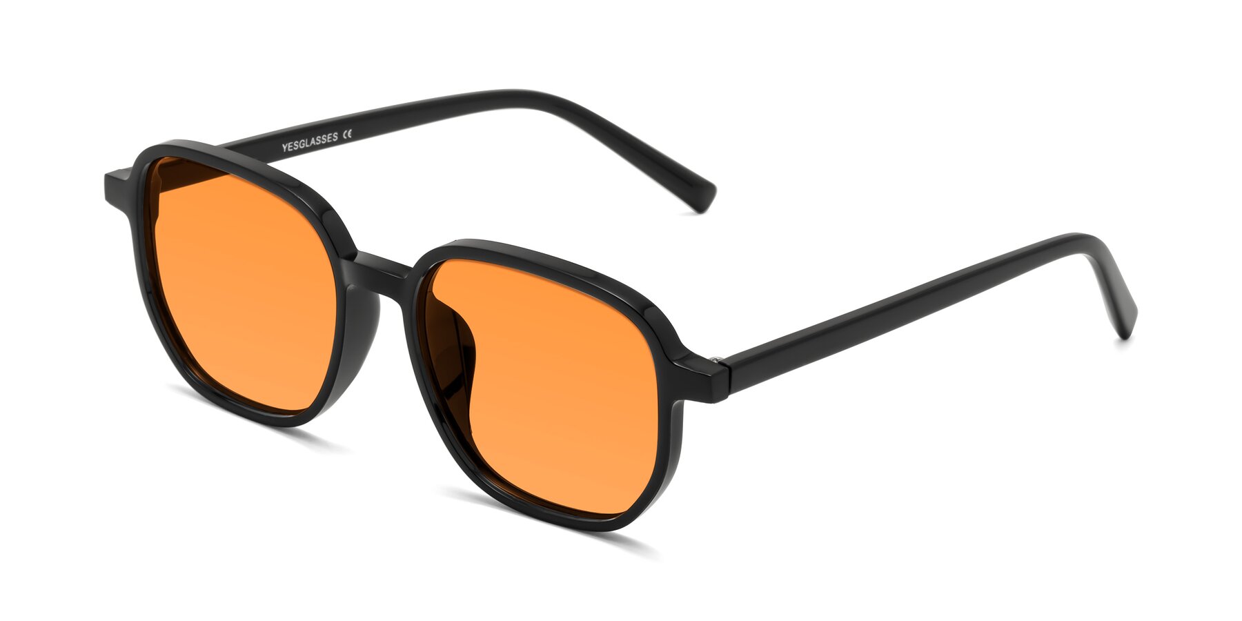 Angle of Cute in Black with Orange Tinted Lenses