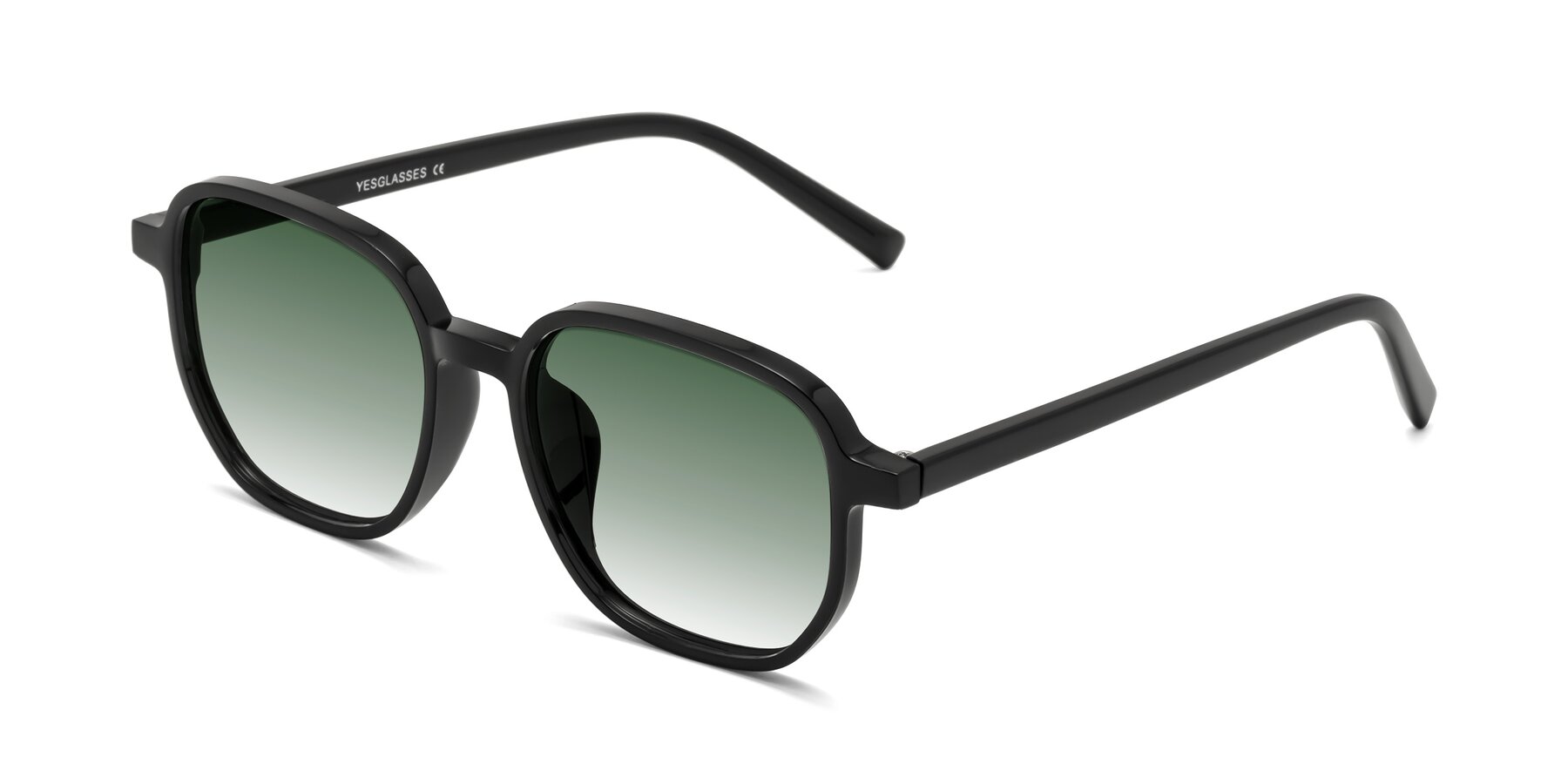 Angle of Cute in Black with Green Gradient Lenses