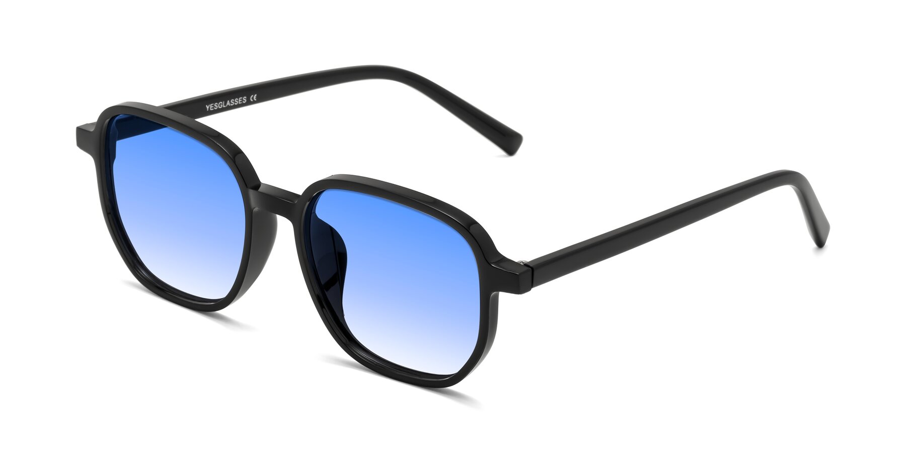 Angle of Cute in Black with Blue Gradient Lenses