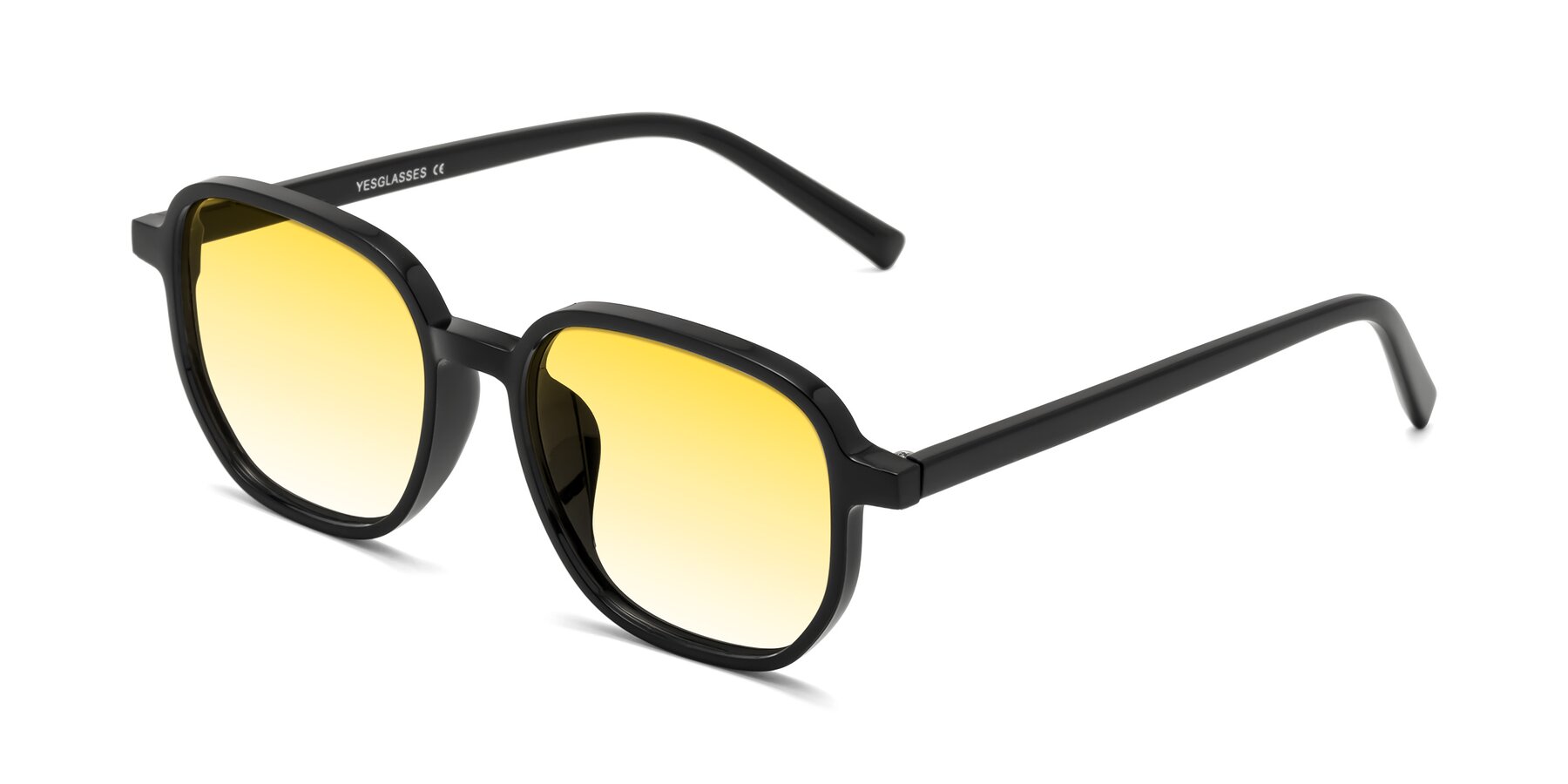 Angle of Cute in Black with Yellow Gradient Lenses