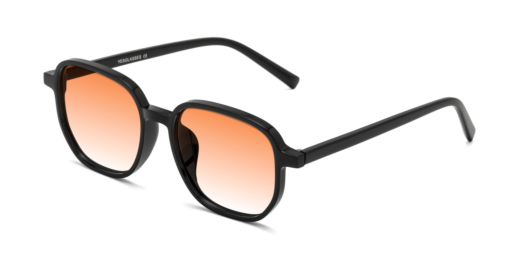 Angle of Cute in Black with Orange Gradient Lenses