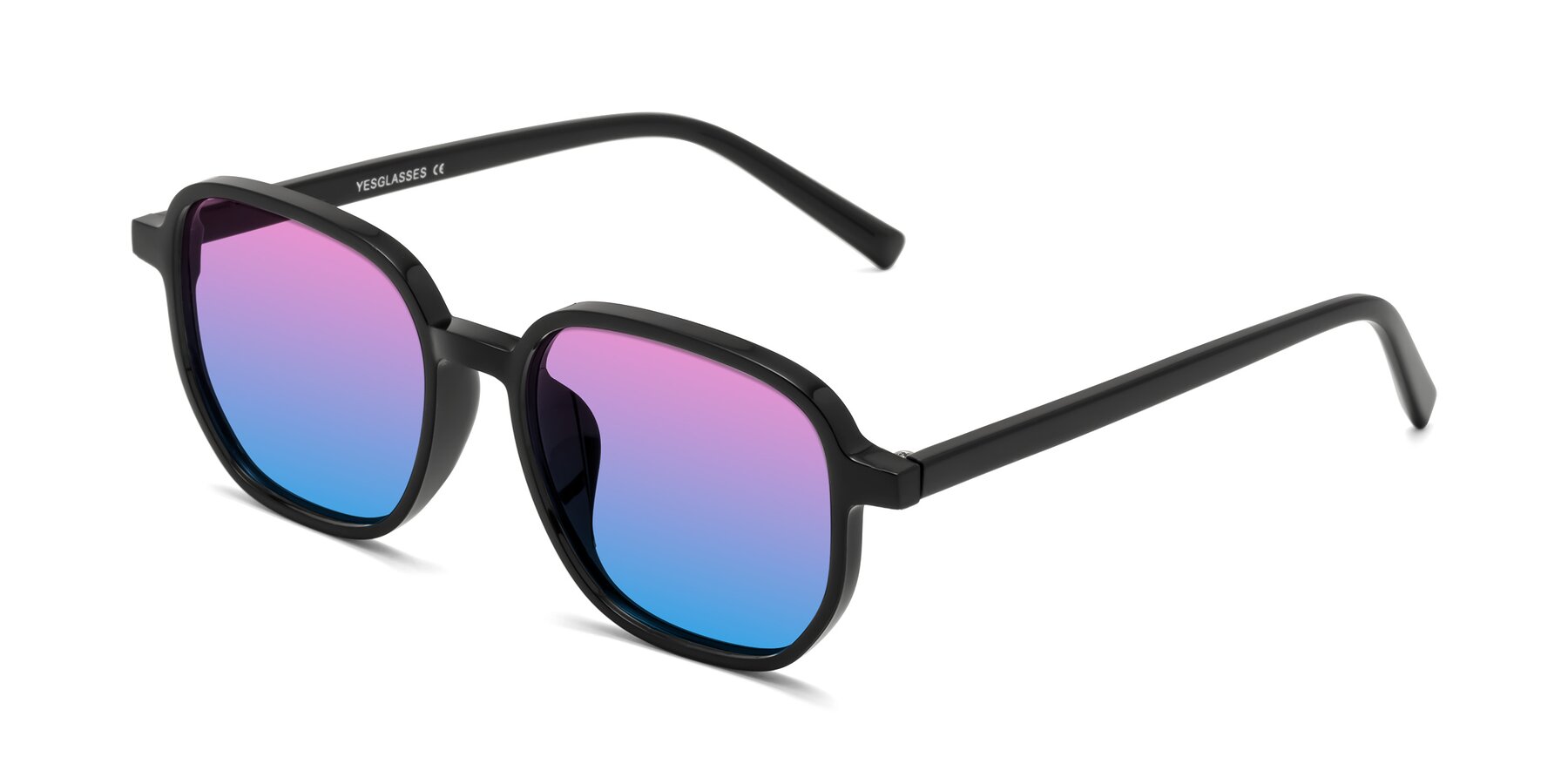 Angle of Cute in Black with Pink / Blue Gradient Lenses
