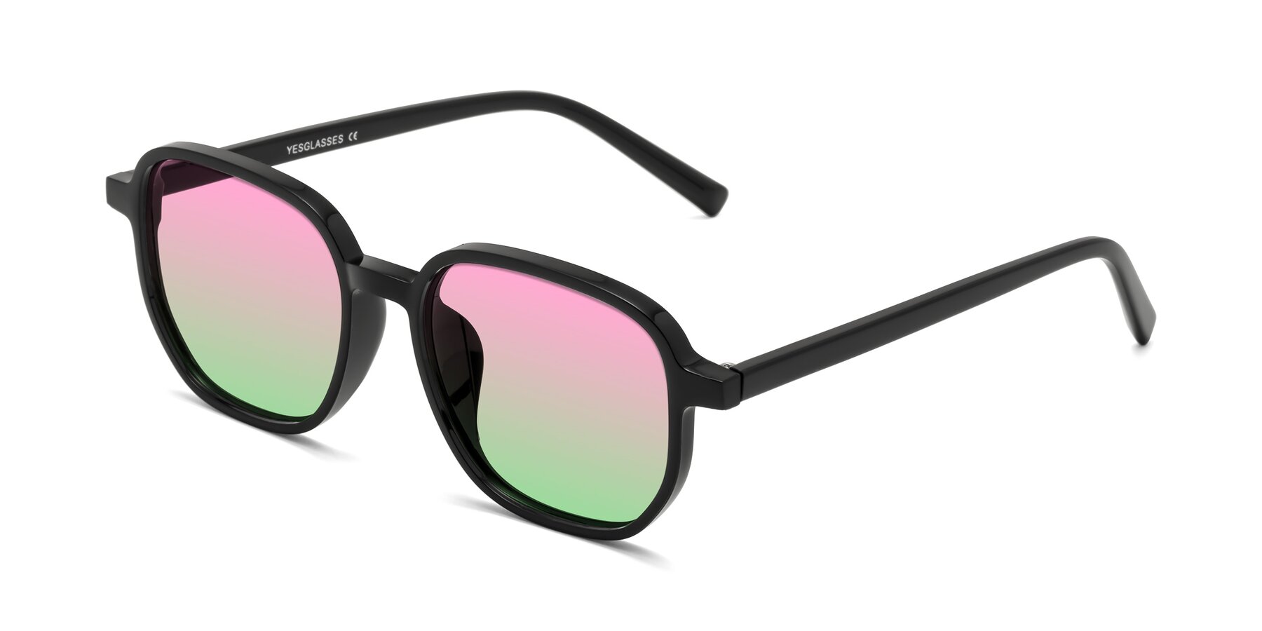 Angle of Cute in Black with Pink / Green Gradient Lenses