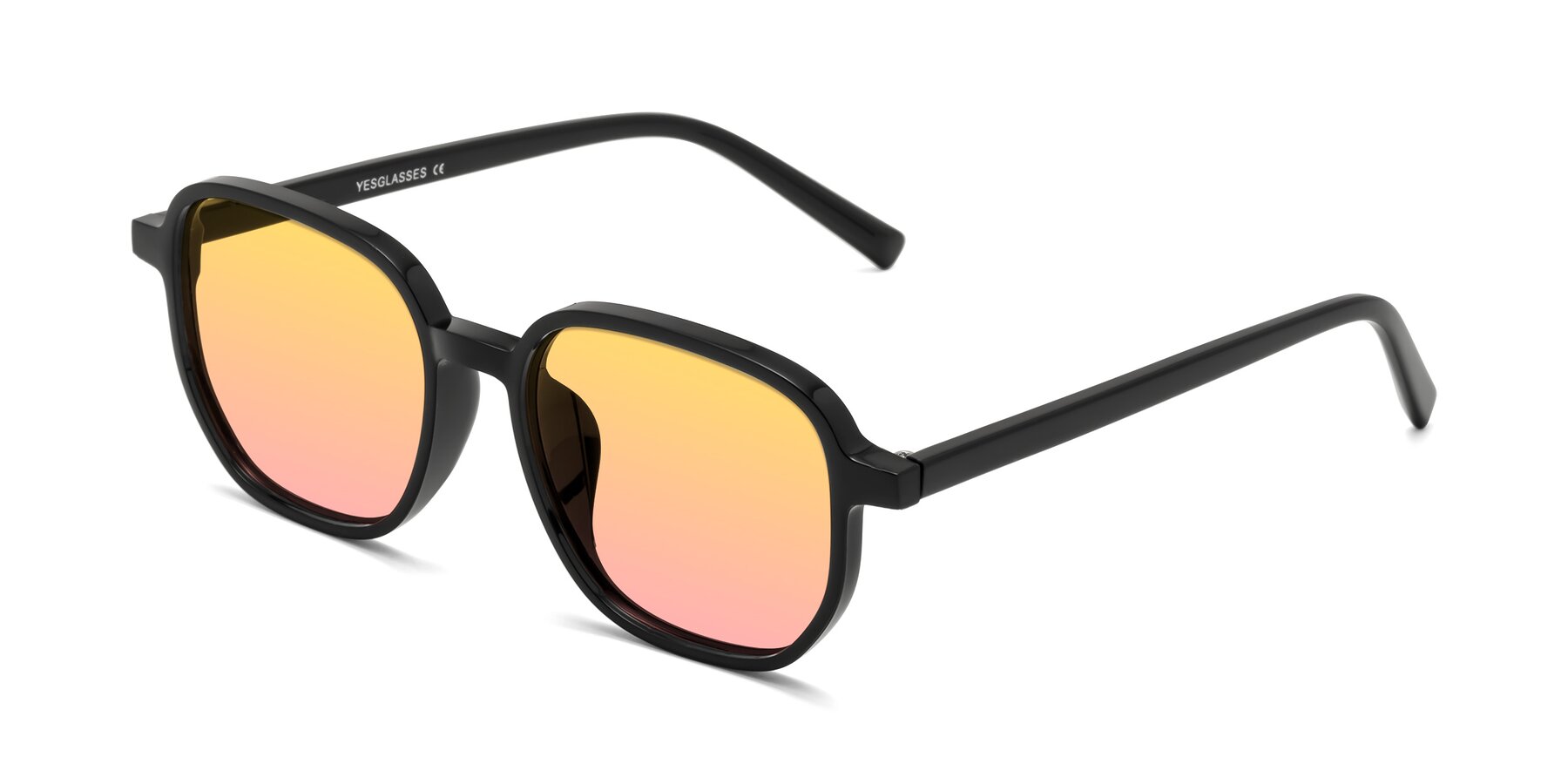 Angle of Cute in Black with Yellow / Pink Gradient Lenses