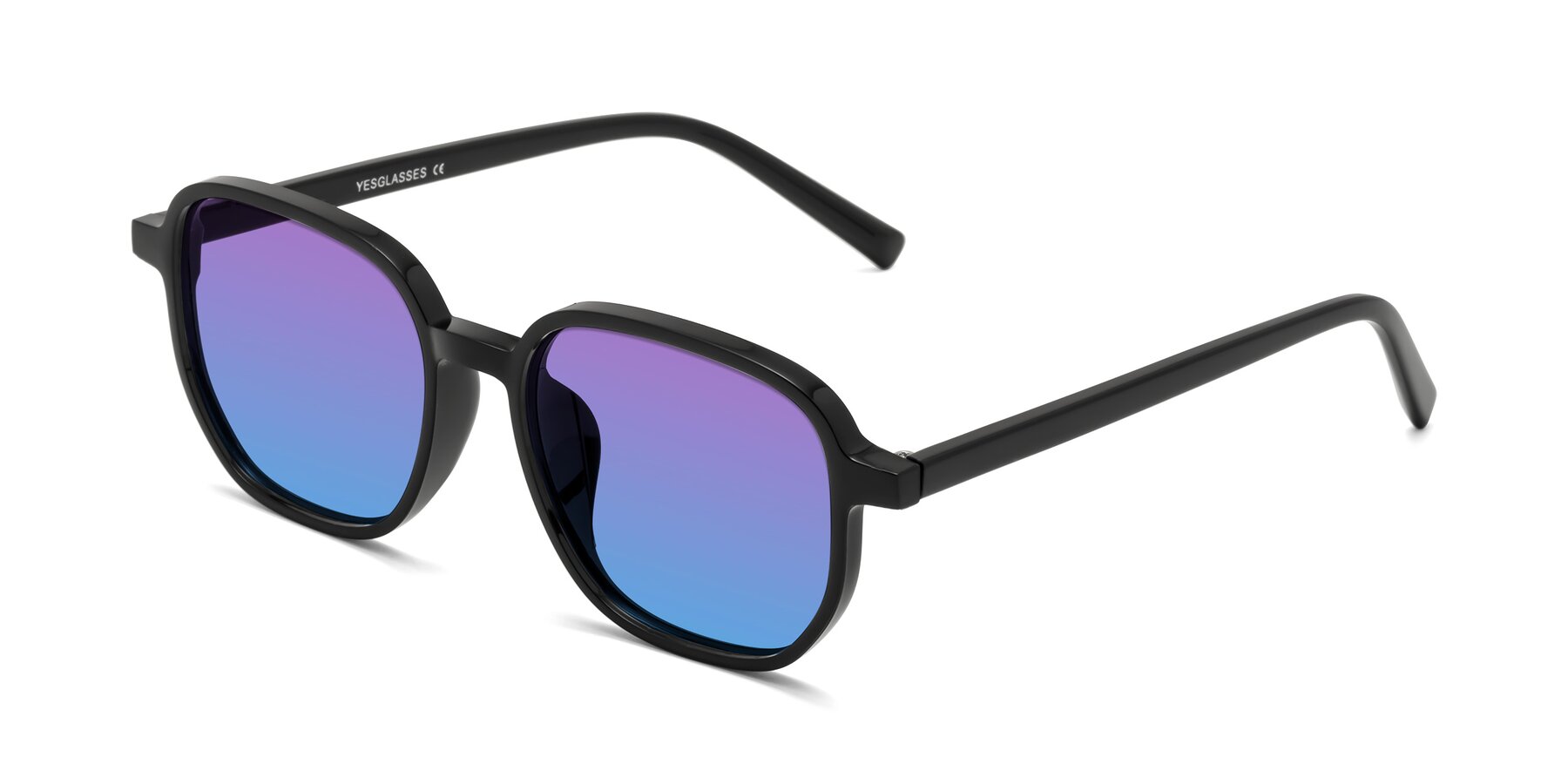 Angle of Cute in Black with Purple / Blue Gradient Lenses
