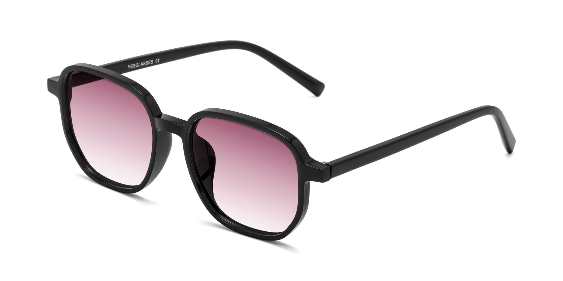 Angle of Cute in Black with Wine Gradient Lenses