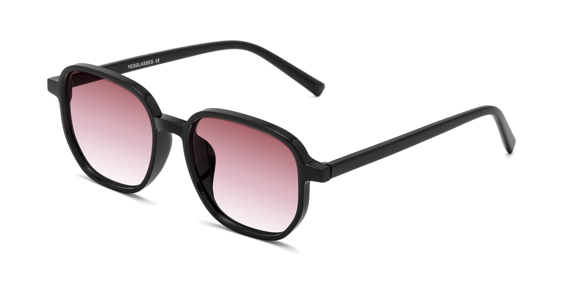 Angle of Cute in Black with Garnet Gradient Lenses
