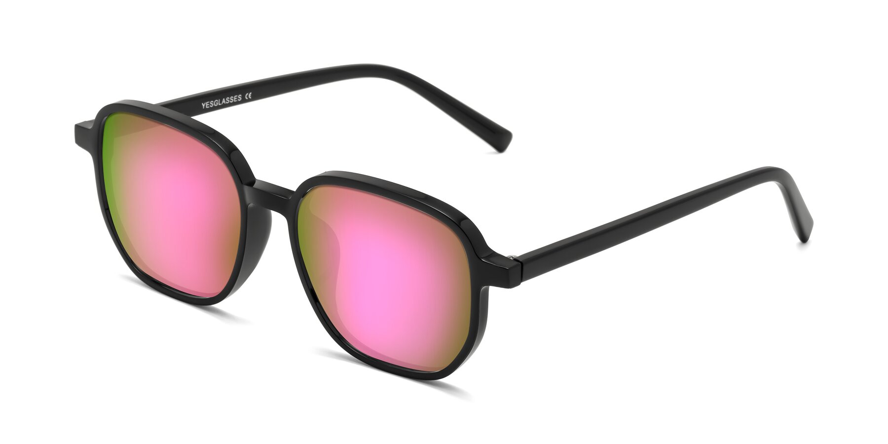 Angle of Cute in Black with Pink Mirrored Lenses
