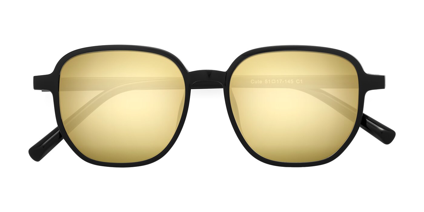 Cute - Black Flash Mirrored Sunglasses