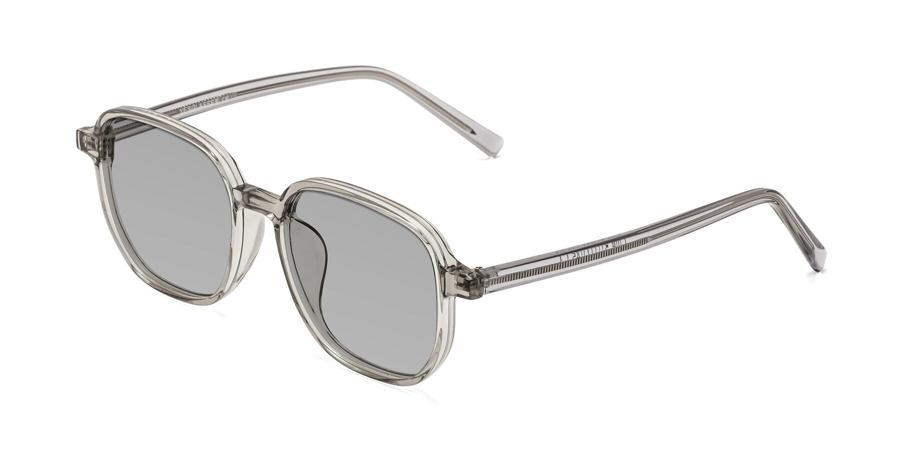 Angle of Cute in Translucent Gray with Light Gray Tinted Lenses