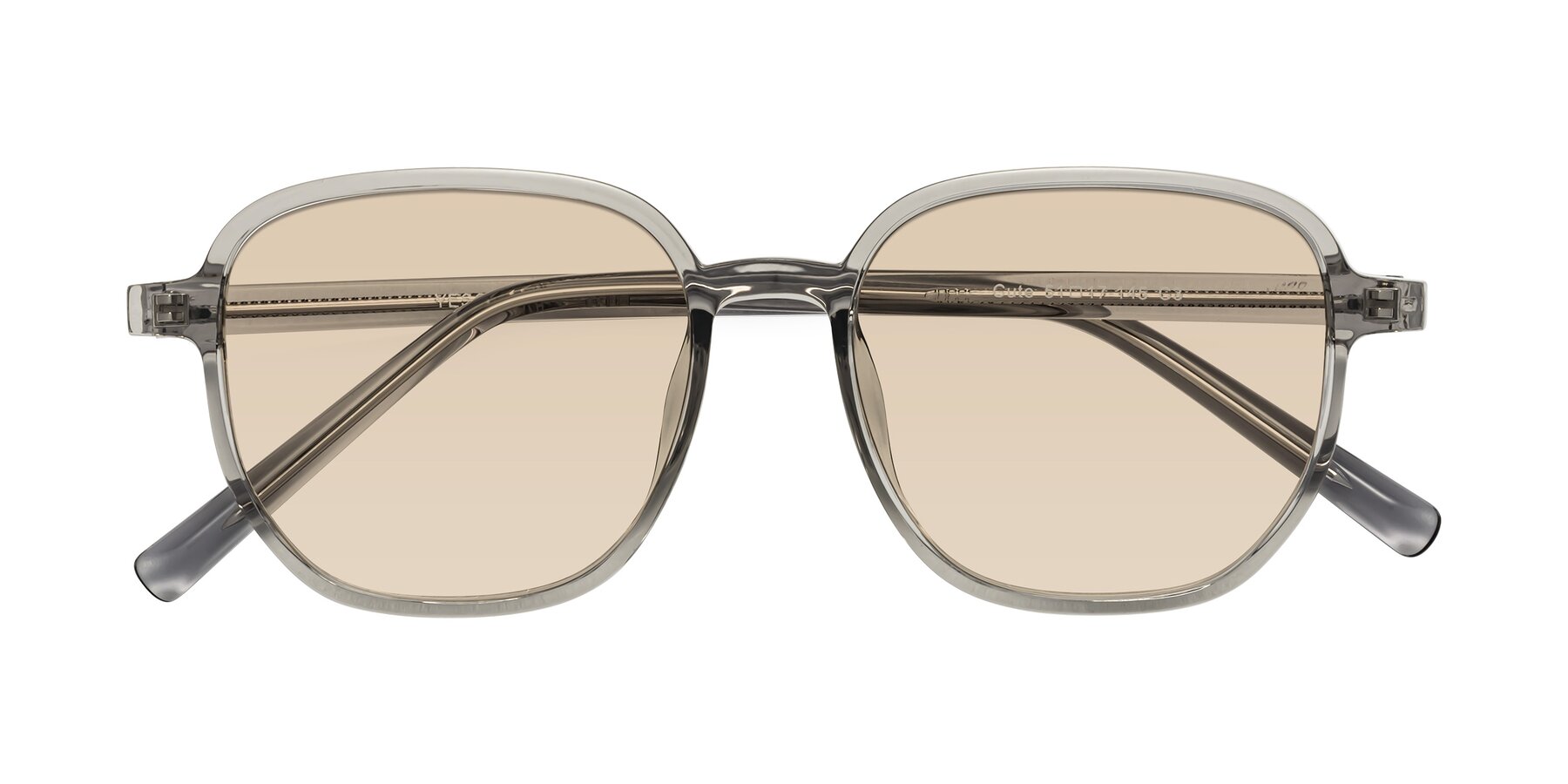 Folded Front of Cute in Translucent Gray with Light Brown Tinted Lenses