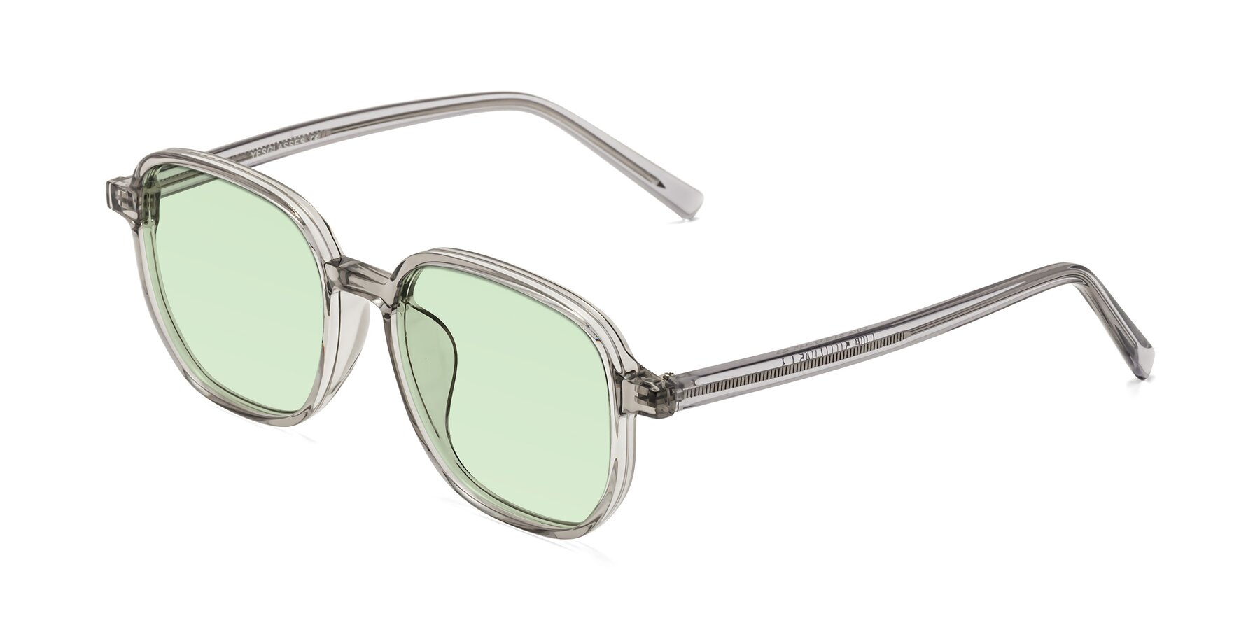 Angle of Cute in Translucent Gray with Light Green Tinted Lenses