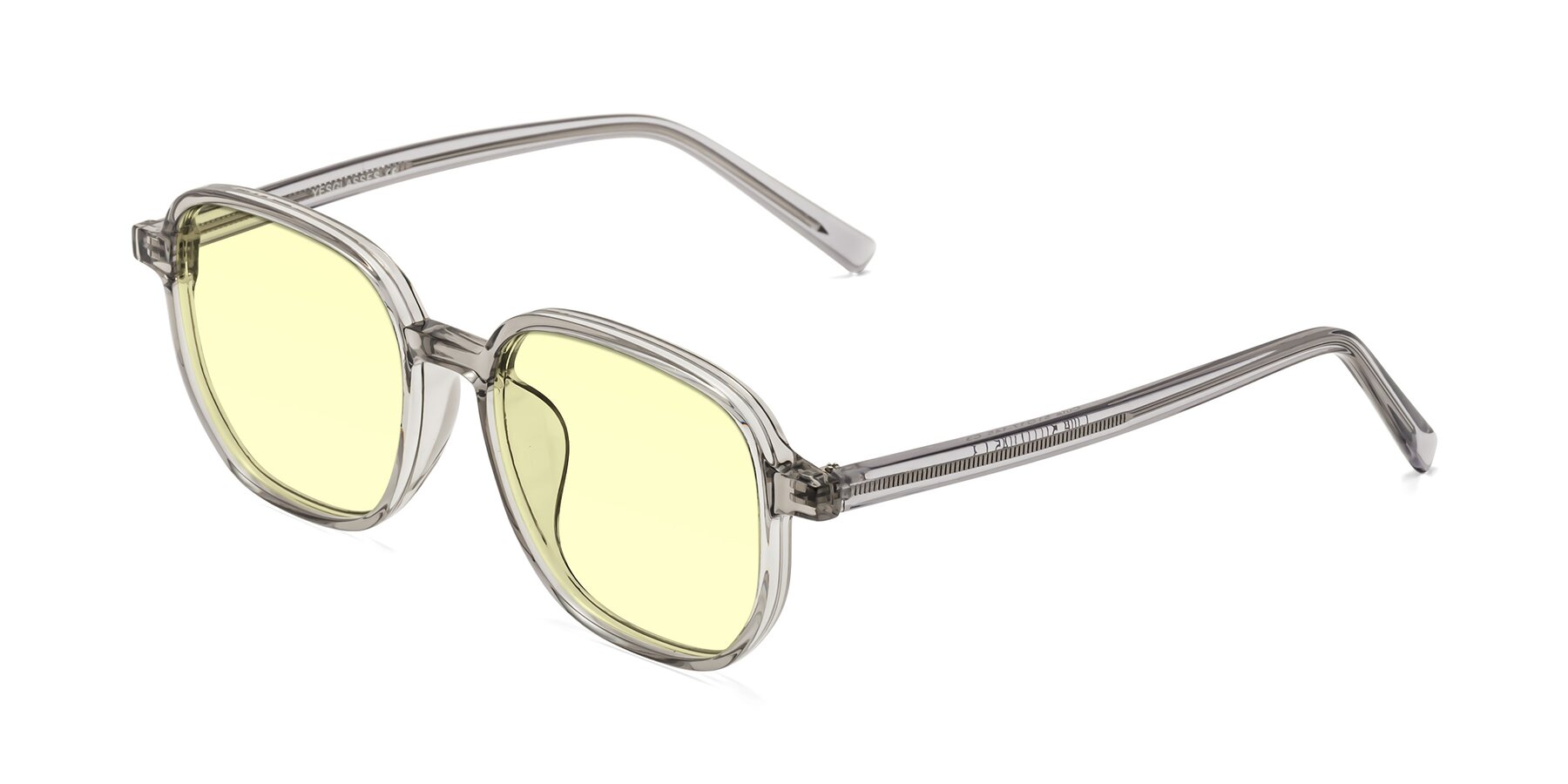 Angle of Cute in Translucent Gray with Light Yellow Tinted Lenses