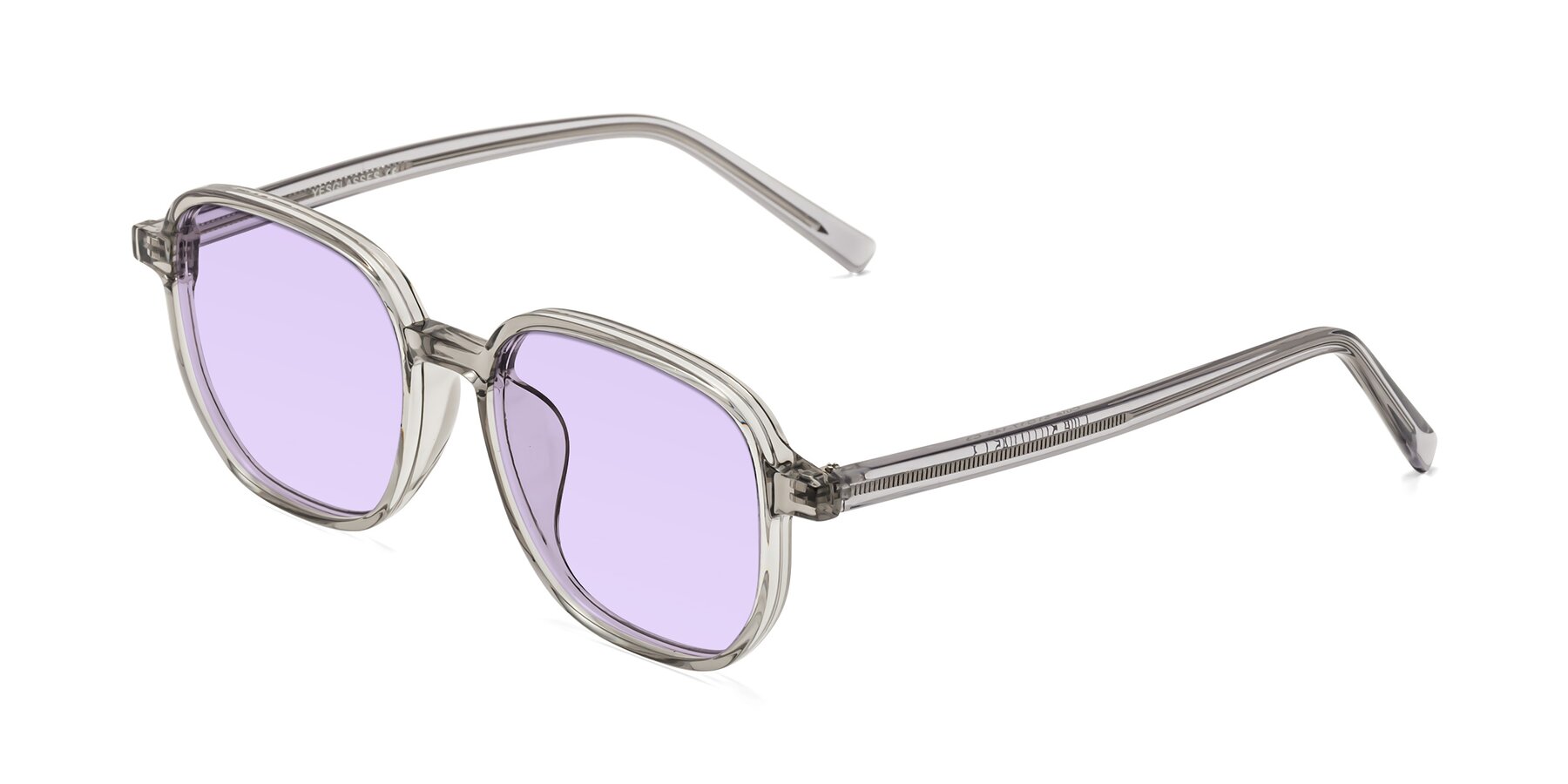 Angle of Cute in Translucent Gray with Light Purple Tinted Lenses