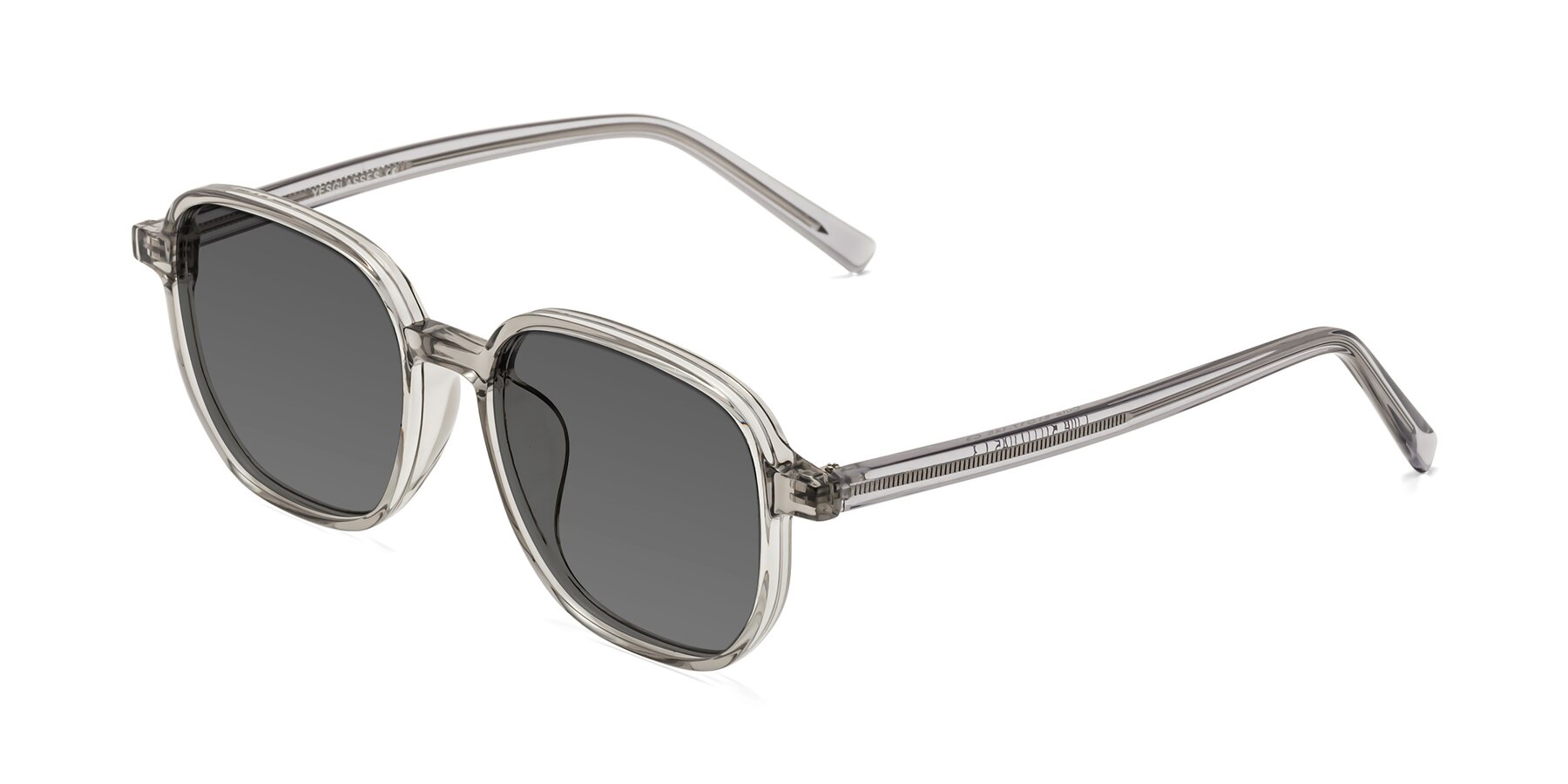 Angle of Cute in Translucent Gray with Medium Gray Tinted Lenses