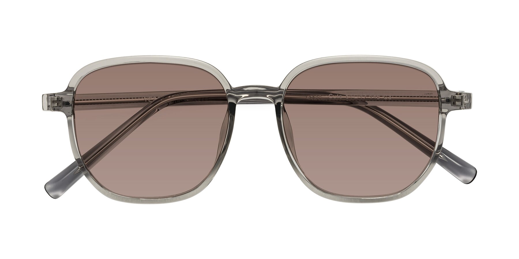 Folded Front of Cute in Translucent Gray with Medium Brown Tinted Lenses