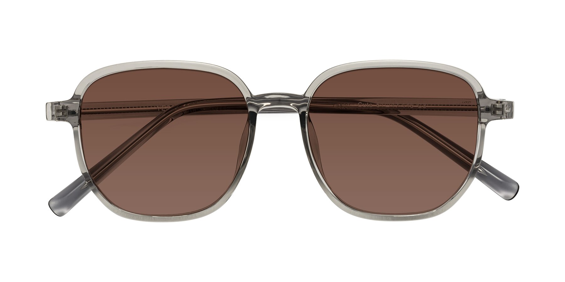 Folded Front of Cute in Translucent Gray with Brown Tinted Lenses