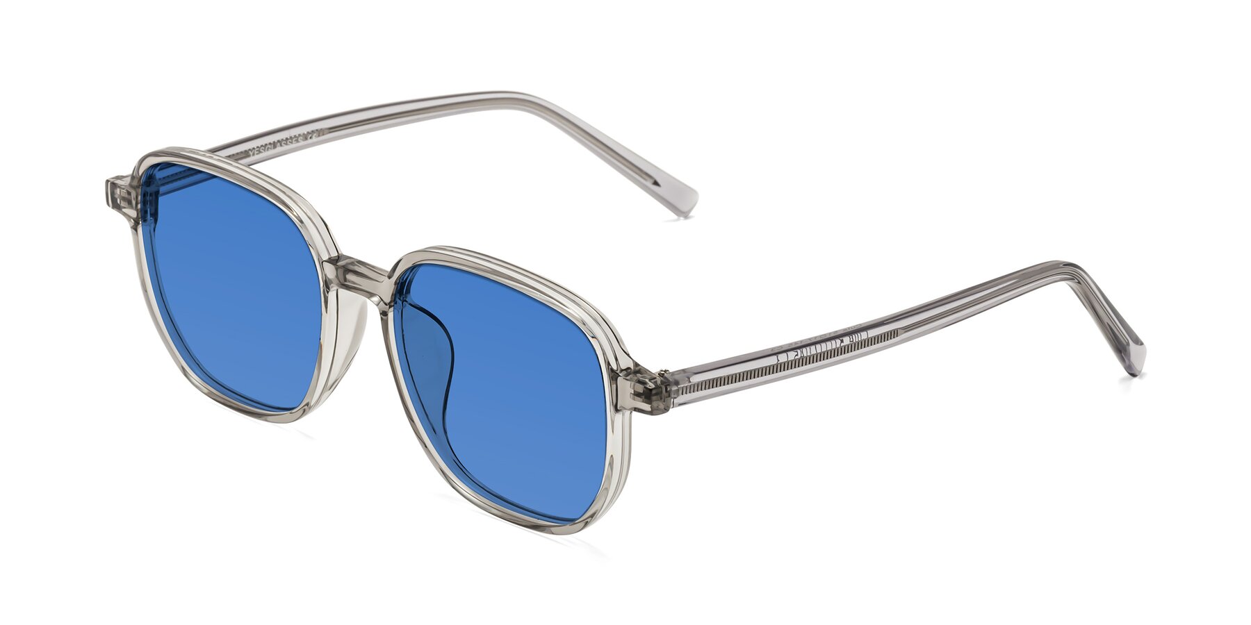 Angle of Cute in Translucent Gray with Blue Tinted Lenses