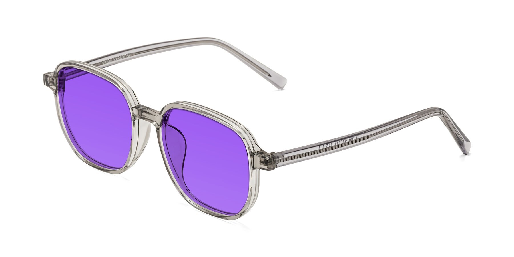 Angle of Cute in Translucent Gray with Purple Tinted Lenses