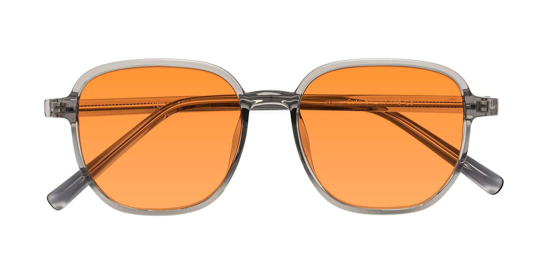 Folded Front of Cute in Translucent Gray with Orange Tinted Lenses