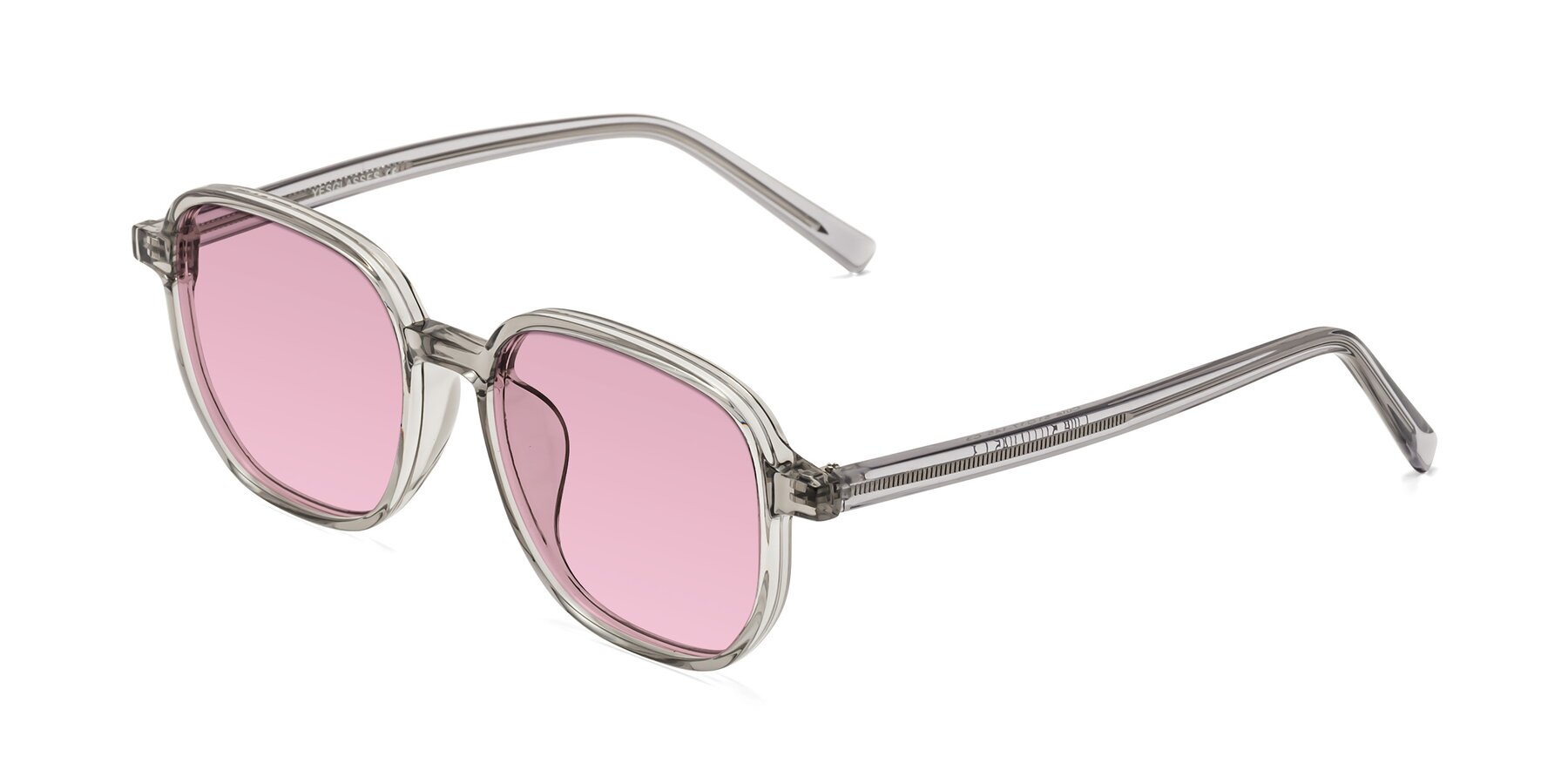 Angle of Cute in Translucent Gray with Light Wine Tinted Lenses