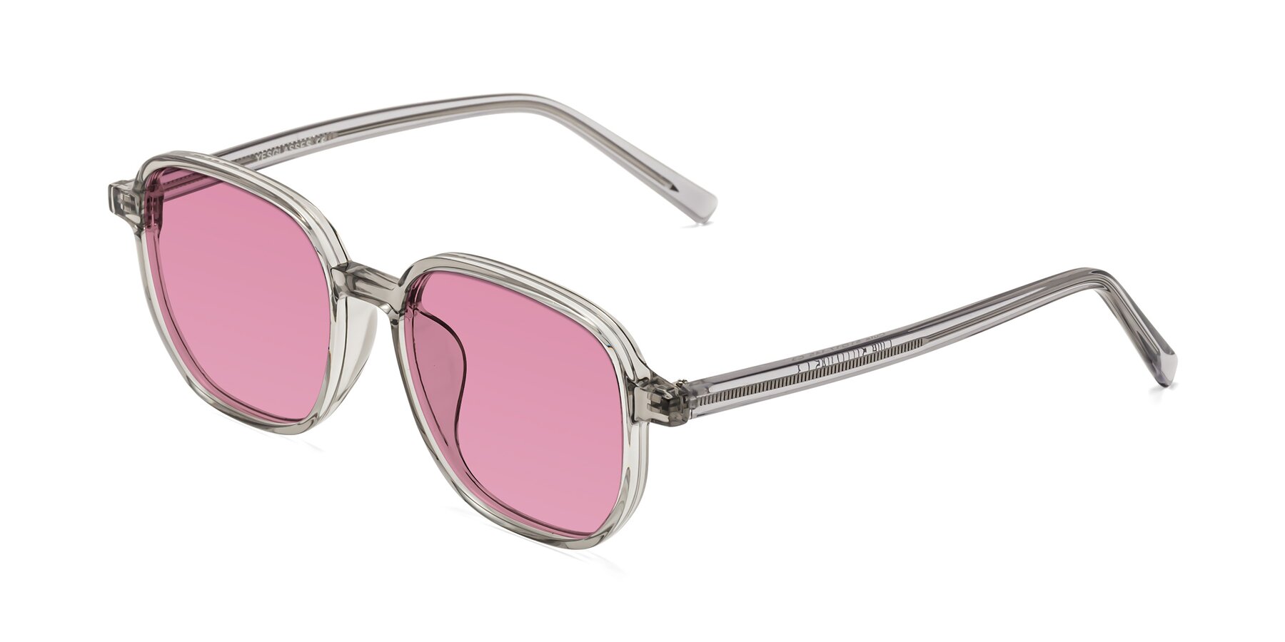 Angle of Cute in Translucent Gray with Medium Wine Tinted Lenses