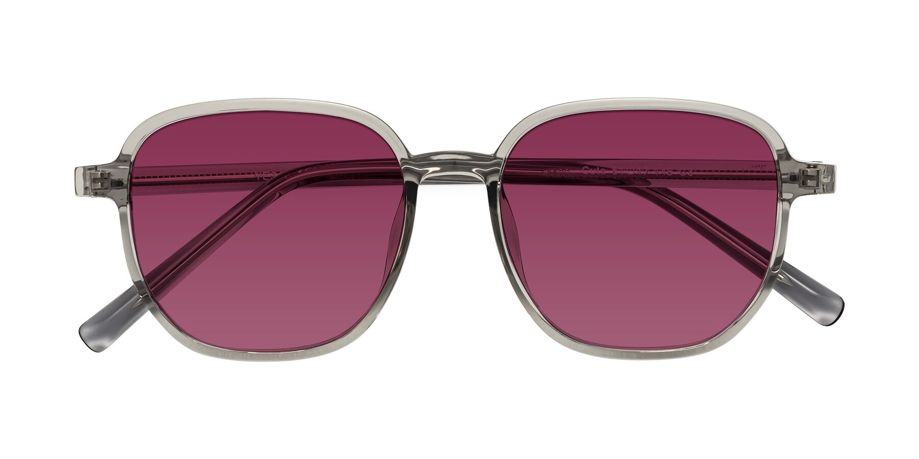 Folded Front of Cute in Translucent Gray with Wine Tinted Lenses