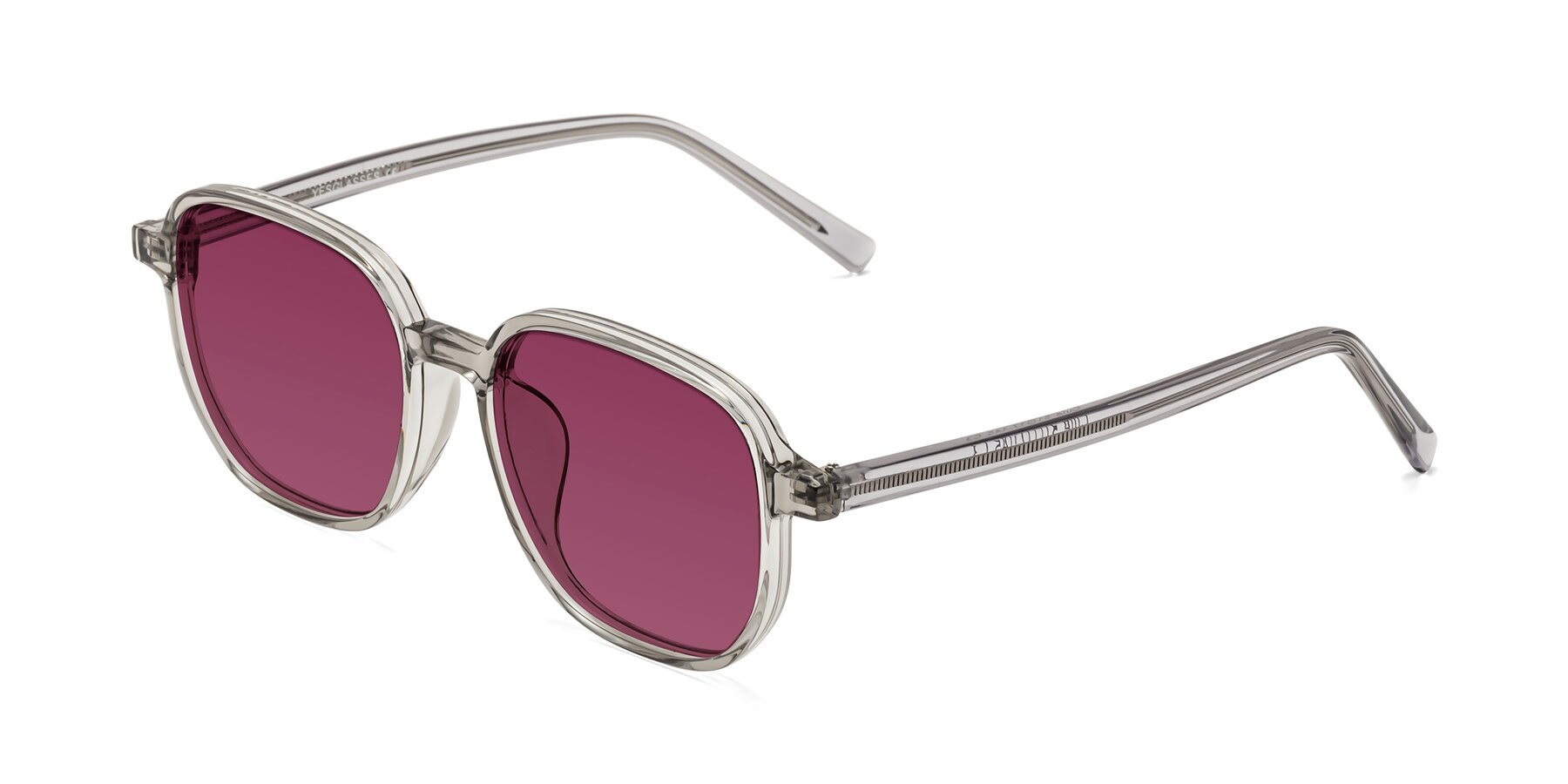 Angle of Cute in Translucent Gray with Wine Tinted Lenses