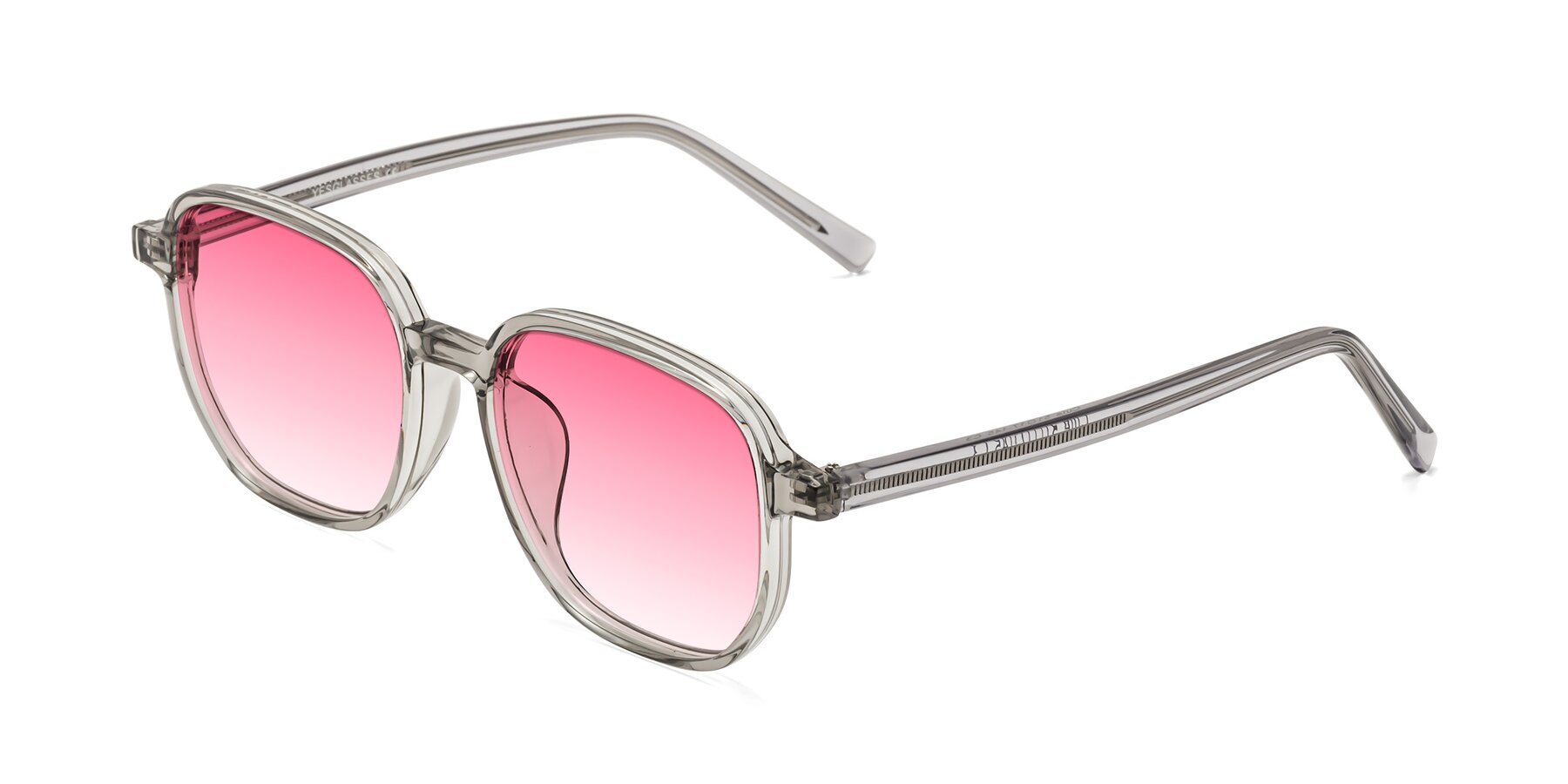 Angle of Cute in Translucent Gray with Pink Gradient Lenses