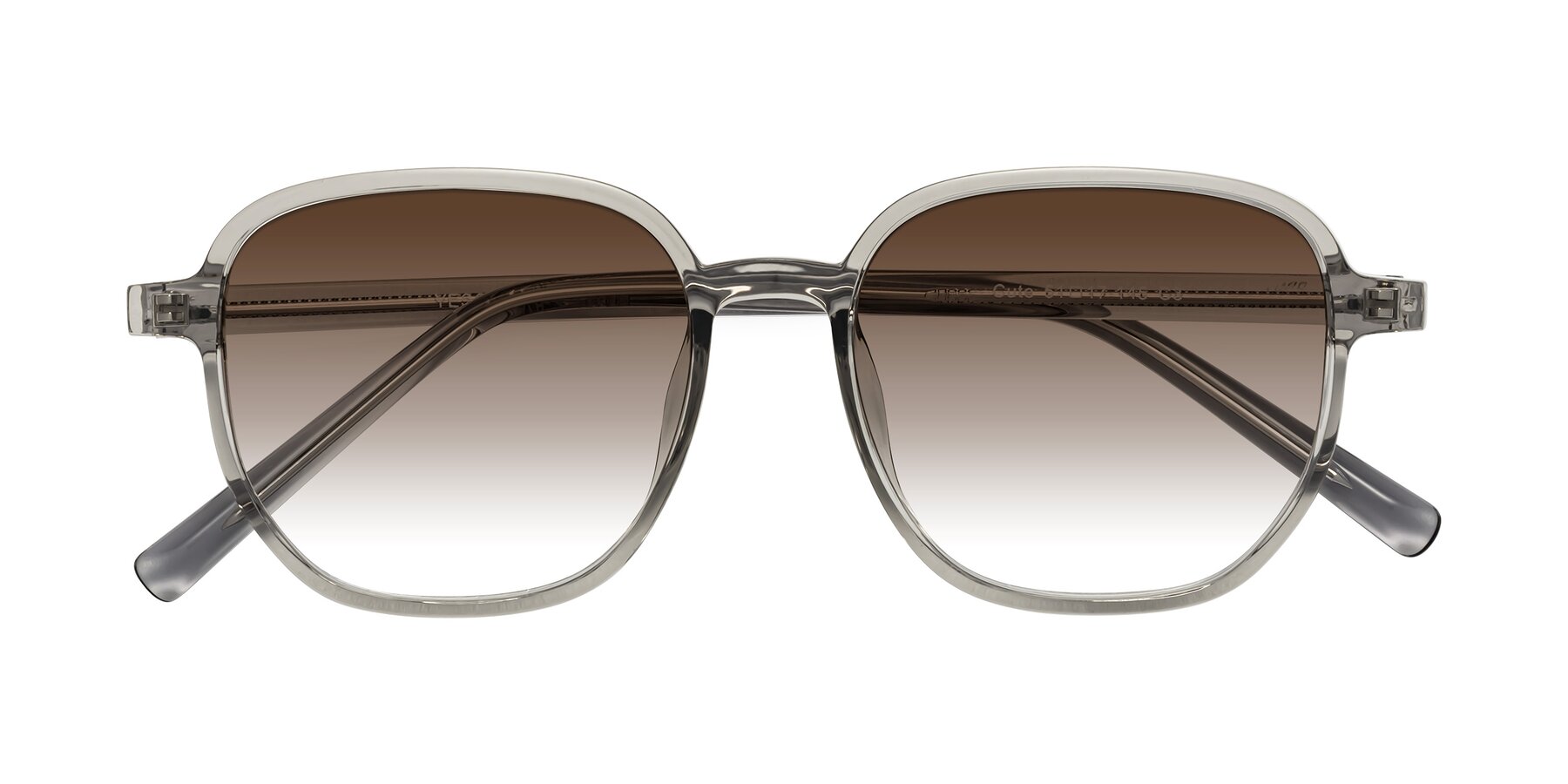 Folded Front of Cute in Translucent Gray with Brown Gradient Lenses