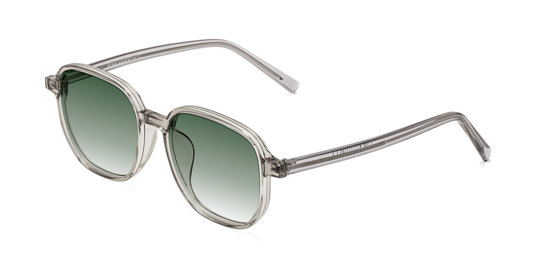 Angle of Cute in Translucent Gray with Green Gradient Lenses